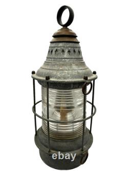 Antique Original Maritime Ship Light Lantern Kerosene Lamp Nautical Decor