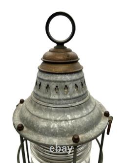 Antique Original Maritime Ship Light Lantern Kerosene Lamp Nautical Decor