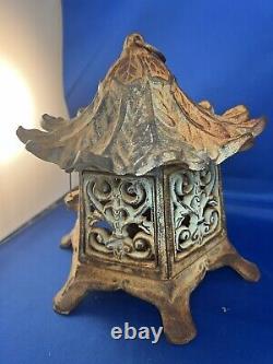 Antique Original Vintage Chinese Pagoda Lantern Tea Light Votive Candle Holder