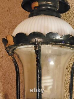 Antique Outdoor Wall Lantern Sconce Eagle Top Ornate Street Light HUGE 36 Vtg