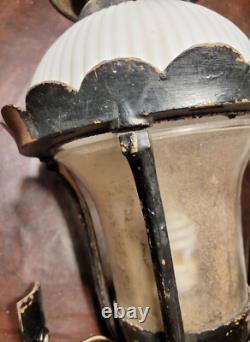 Antique Outdoor Wall Lantern Sconce Eagle Top Ornate Street Light HUGE 36 Vtg