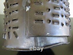 Antique PIERCED TIN Punched Design Candle LANTERN Rustic Primitive Solid Used