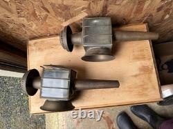 Antique Pair Brass/Metal Coach Carriage Oil Vintage Lantern Lamp Lights