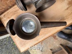 Antique Pair Brass/Metal Coach Carriage Oil Vintage Lantern Lamp Lights