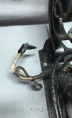 Antique Pair Large Metal Exterior Brass Nautical Glass Lanterns Old VTG 1258-24B