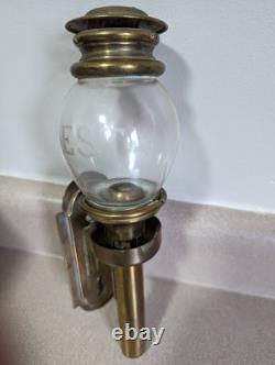 Antique Paris Butin Brass/Glass Wall Sconces Lantern Light Train Carriage Lamps