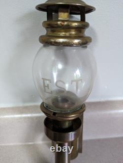 Antique Paris Butin Brass/Glass Wall Sconces Lantern Light Train Carriage Lamps