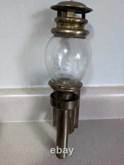 Antique Paris Butin Brass/Glass Wall Sconces Lantern Light Train Carriage Lamps