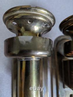 Antique Paris Butin Brass/Glass Wall Sconces Lantern Light Train Carriage Lamps