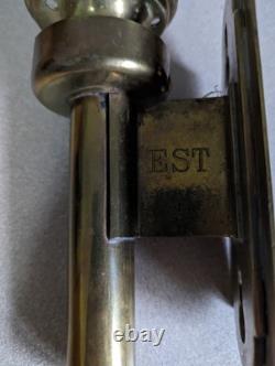 Antique Paris Butin Brass/Glass Wall Sconces Lantern Light Train Carriage Lamps