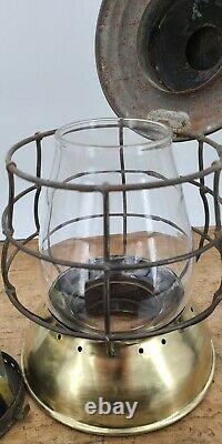 Antique Parmalee & Bonell 1871 patent No. 5 peerless Farm model tin brass LANTERN