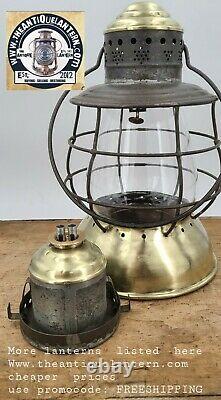 Antique Parmalee & Bonell 1871 patent No. 5 peerless Farm model tin brass LANTERN