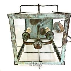 Antique Pendant Lantern Copper Box Unusual Rare Design
