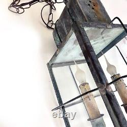 Antique Pendant Lantern Copper Box Unusual Rare Design