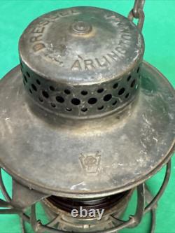 Antique Pennsyvania R. R. Dressel Arlington N. J. Red Kerosene Railroad Lantern Antique Pennsyvania R. R. Dressel Arlington N. J. Red Kerosene Railroad Lantern