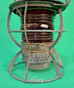 Antique Pennsyvania R. R. Dressel Arlington N. J. Red Kerosene Railroad Lantern Antique Pennsyvania R. R. Dressel Arlington N. J. Red Kerosene Railroad Lantern