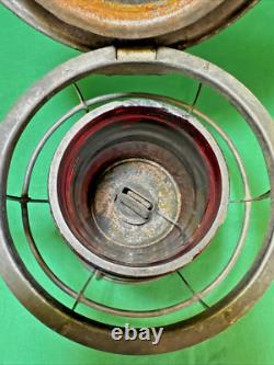 Antique Pennsyvania R. R. Dressel Arlington N. J. Red Kerosene Railroad Lantern Antique Pennsyvania R. R. Dressel Arlington N. J. Red Kerosene Railroad Lantern