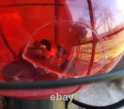 Antique Perdersen Nautical Marine Onion Lantern Red Globe, Oslo, Repair