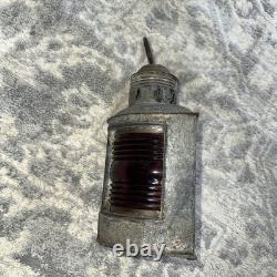 Antique Perkins Perko Vintage Marine Oil Lantern withBlue & Red Glass Lenses