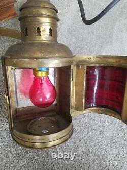 Antique Perkins Ship Lantern Electric