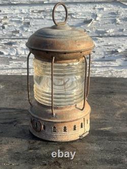 Antique Perko Nautical Marine Ship Lantern Light Clear Glass Globe
