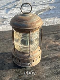 Antique Perko Nautical Marine Ship Lantern Light Clear Glass Globe