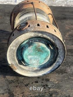 Antique Perko Nautical Marine Ship Lantern Light Clear Glass Globe