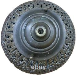 Antique Pierced Brass Lantern Lamp Moroccan Turkish Estate Hanging Vintage