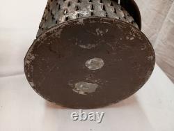 Antique Pierced Tin Candle Lantern 17 tall