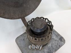 Antique Plume & Atwood Kerosene Oil Lamp Square Tin Base Railroad Lantern