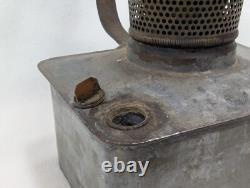 Antique Plume & Atwood Kerosene Oil Lamp Square Tin Base Railroad Lantern