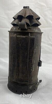 Antique Police Dietz Xmas Tree Bullseye Flashlight Oil Lantern with Oil Resevoir