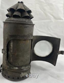 Antique Police Dietz Xmas Tree Bullseye Flashlight Oil Lantern with Oil Resevoir