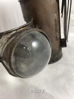 Antique Police Dietz Xmas Tree Bullseye Flashlight Oil Lantern with Oil Resevoir