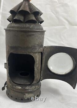 Antique Police Dietz Xmas Tree Bullseye Flashlight Oil Lantern with Oil Resevoir