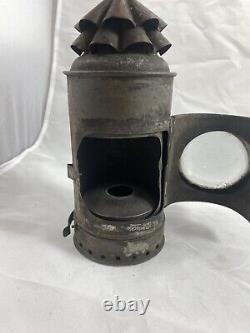 Antique Police Dietz Xmas Tree Bullseye Flashlight Oil Lantern with Oil Resevoir