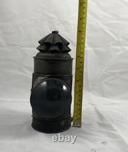 Antique Police Dietz Xmas Tree Bullseye Flashlight Oil Lantern with Oil Resevoir