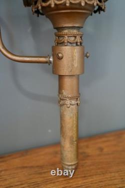 Antique Porch Light Sconce American Eagle Metal Brass Glass vintage Lantern