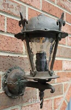 Antique Porch Light Sconce Murlin Mfg. Bronze Tudor Vintage Lantern