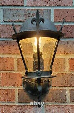 Antique Porch Light Sconce Murlin Mfg. Bronze Tudor Vintage Lantern