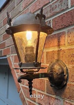 Antique Porch Light Sconce Murlin Mfg. Bronze Tudor Vintage Lantern