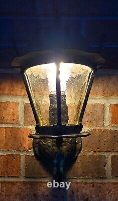 Antique Porch Light Sconce Murlin Mfg. Bronze Tudor Vintage Lantern