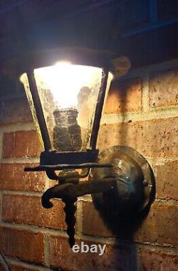 Antique Porch Light Sconce Murlin Mfg. Bronze Tudor Vintage Lantern
