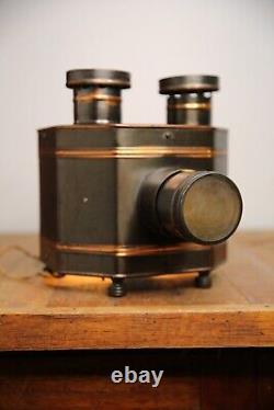 Antique Postcard Projector Magic Lantern 1900's copper flash vintage light NICE