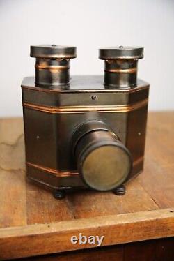 Antique Postcard Projector Magic Lantern 1900's copper flash vintage light NICE