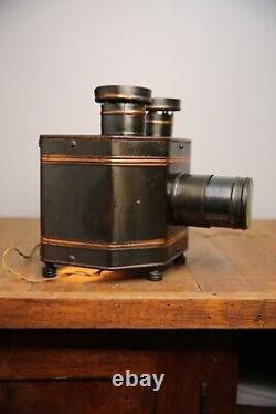 Antique Postcard Projector Magic Lantern 1900's copper flash vintage light NICE
