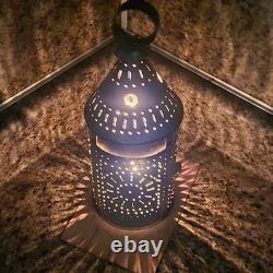 Antique Primitive Pierced Tin Paul ERA Revere Lantern. W5xH13