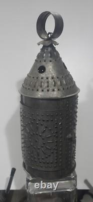 Antique Primitive Pierced Tin Paul ERA Revere Lantern. W5xH13