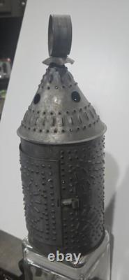 Antique Primitive Pierced Tin Paul ERA Revere Lantern. W5xH13