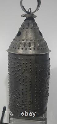 Antique Primitive Pierced Tin Paul ERA Revere Lantern. W5xH13